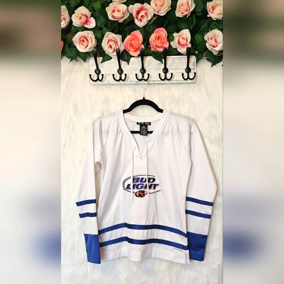 Brand: NHL/Bud Lite, Garment: GeGe Wear Tops - NHL Bud Light Women's Hockey Jersey
